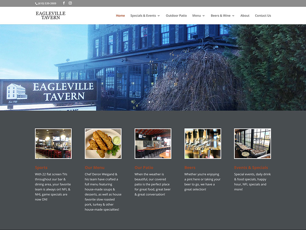 SMCreative Web Design Project: Eagleville Tavern Website Redesign