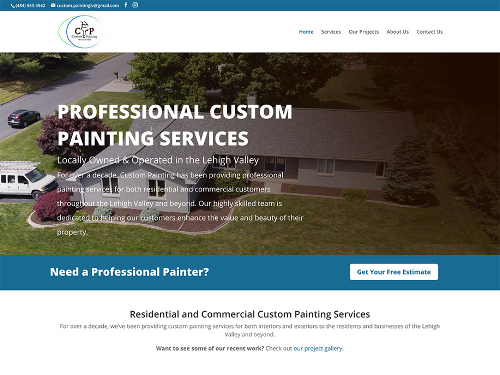 SSMCreative Web Design Project: Painting Lehigh Valley Website Redesign